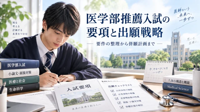 医学部の出願戦略｜医学部推薦は「受けられる大学」から整理する
