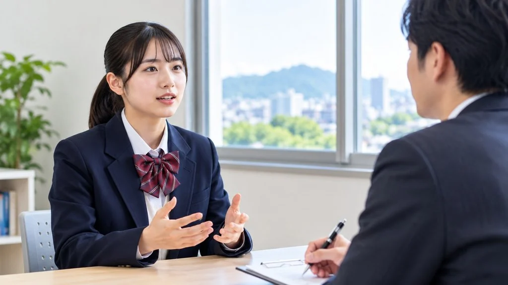 医学部面接で自分の言葉で志望理由を話す受験生のイメージ